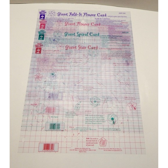 Hot Off The Press Giant Card Stencil Cut-Out Star Spiral Flower Lot of 4 - Picture 1 of 8